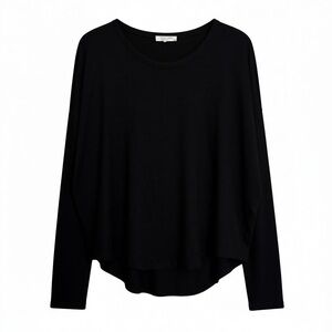 Rag & Bone Black Knit Drop Shoulder Sweater Size Large Slouchy Cozy Quiet Luxury